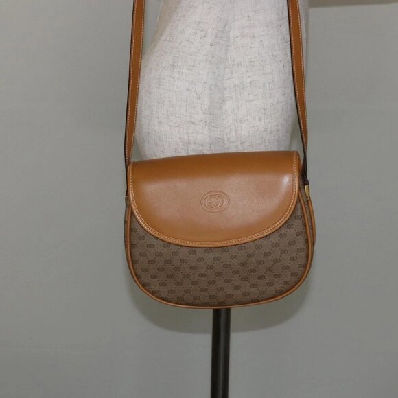 GUCCI Micro GG Supreme Shoulder Bag PVC Beige Gold 007 115 0074 Auth SW1540 - Picture 3 of 16